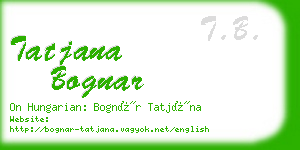 tatjana bognar business card